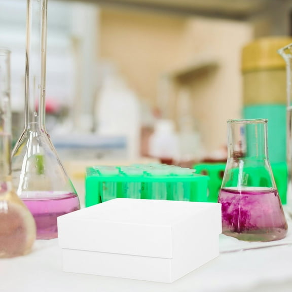 FRCOLOR  Laboratory Test Tube Holder Compartment Storage Boxes White