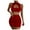 Red, variant on Women Hollow Out Crop Top & Skirt Set - Sexy Bodycon Dress, Polyester Spandex, Club Party Outfit for Night Events