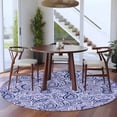 thumbnail image 3 of Round Rug 6Ft Washable Non-Slip, Purple Navy Blue Circle Area Rugs for Living Room Bedroom, Retro Botanical Abstract Art Indoor Floor Mats Carpet Runner for Home Decor Aesthetic, 3 of 8