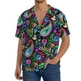 thumbnail image 3 of Haiem Watercolor Floral Paisley Men's Casual Shirts Short Sleeve Button Down Shirts Fashion Textured Summer Beach Shirt-3X-Large, 3 of 7
