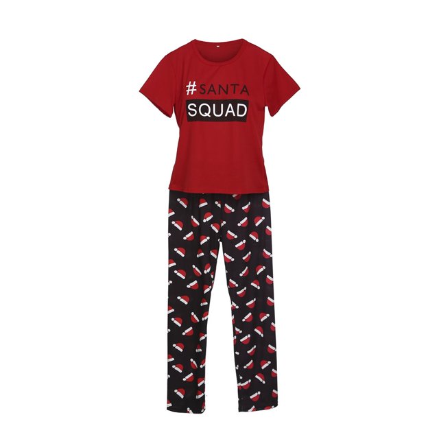 Pyjamas de Noël Assortis pour la Famille Ensembles de Hauts et Pantalons de Vacances Pyjamas