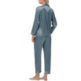 thumbnail image 4 of Womens Silk Satin Pajamas Set Long Sleeve Button Down Sleepwear 2 Piece Lounge Set Pj Set, 4 of 5