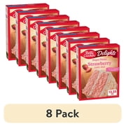 (8 pack) Betty Crocker Delights Super Moist Strawberry Cake Mix, 13.25 oz