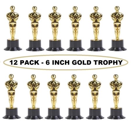 Party Figure - Plastic Trophy – 12 Pack 6 Inch Figure Trophy, Competitions, Awards, Ceremonies, Contests, Parties, Party favors, Props, Rewards, Prizes, Games, School, Field Day, Boys And Girls - Kidsco
