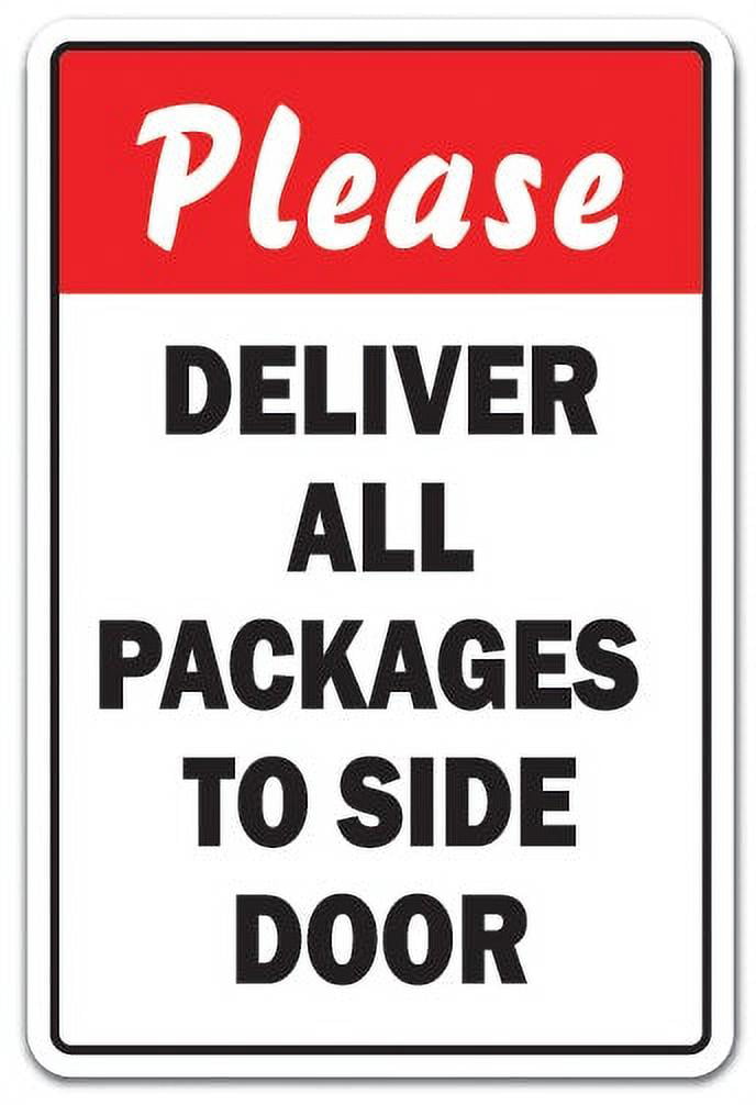 Sign Adhesive Sticker Notice Couriers Courier Deliveries Leave Here If Not Home 
