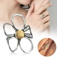 thumbnail image 5 of KDSJSXW Women Rings 2023 Handcrafteds Floral Ring Flower Two Color Open Ring Women's New Copper Antique Silver Design Ring Diamond Ring Womens Wedding Bands Women Rings(Silver,One Size), 5 of 5