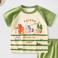 thumbnail image 6 of Linfrsh Boys 2 Piece Outfits Short Sleeve Pattern T-Shirt and Shorts Summer Clothes for Kids(Green,5-6 Years), 6 of 6