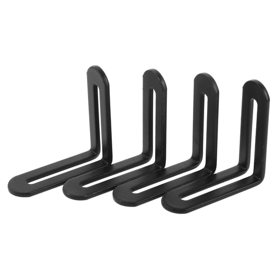 IBASETOY Adjustable Wall Brace L-Shape Corner Braces in Black Stainless Steel for 4Pcs