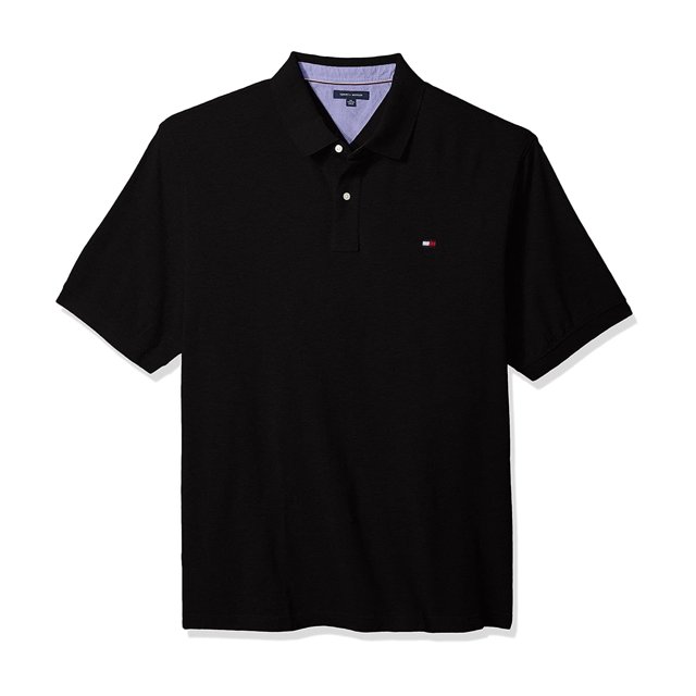 Polo de rugby Tommy Hilfiger Solid Ivy para hombre, negro, 4XLT