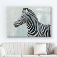 thumbnail image 2 of wall26 Canvas Print Wall Art Striped Zebra on Watercolor Blue Background Animals Wildlife Digital Art Realism Rustic Scenic Nature Photography Colorful for Living Room, Bedroom, Office - 16"x24&, 2 of 5
