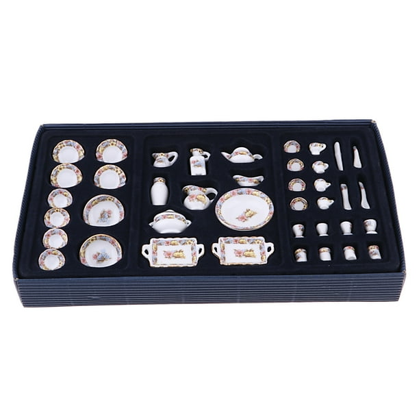 Set De Vajilla En Miniatura Para Casa De Muñecas | 40 Piezas De Resina | Tazas, Platos Y Cuencos | Ideal Para Decoración Y Proyectos DIY
