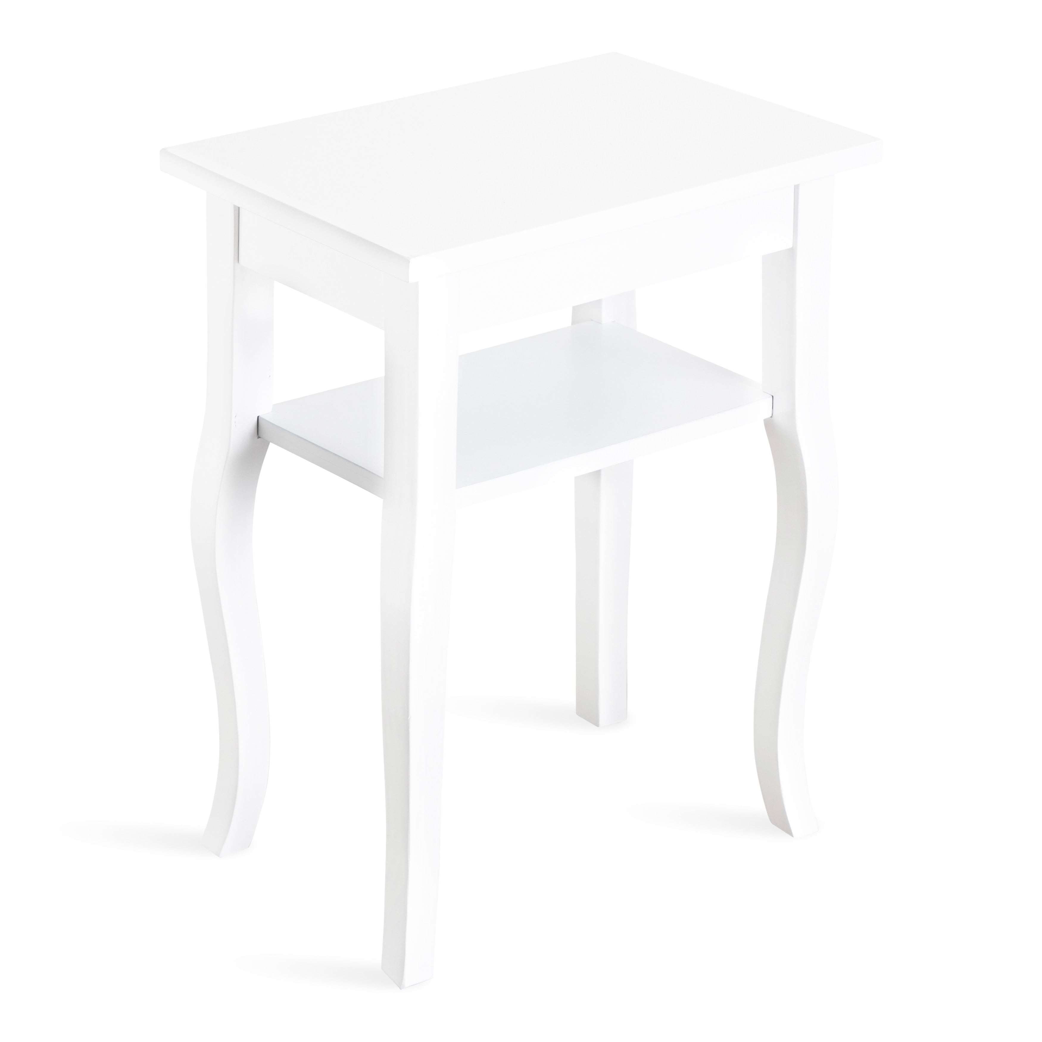 Kate and Laurel Lillian Transitional Wood Side Table, 18" x 12" x 24", White, Chic Traditional