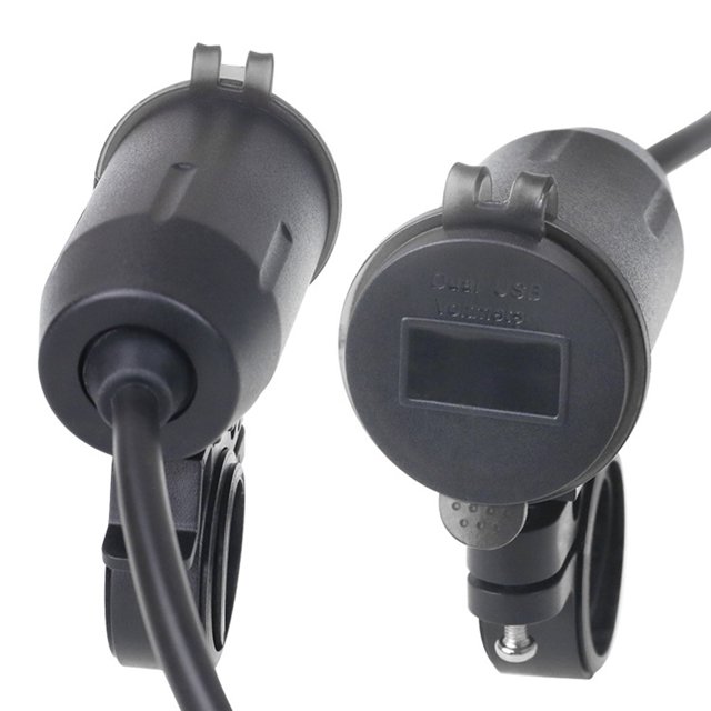 Enchufe de cargador de coche Dual USB Cargador de motocicleta Carga rápida QC3.0 Multiprotección Likrtyny Accesorios para autos y motos