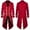 Red, variant on Men's Gold-Trim Tailcoat Jacket, Button Front Slim Fit Coat, Stage Performance Formal Wear
