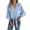 Light Blue, variant on Women'S Button V Neck Chiffon Tops 3/4 Bell Sleeve Tie Knot Casual Blouses Loose Summer Shirts Mint Green S