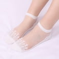 thumbnail image 2 of Women UltraâThin NoâShow Boat Socks, Summer Sheer IceâSilk Upper Cotton Sole Silicone Nonâ LowâCut Liner Socks for Flats, 2 of 4