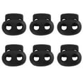 thumbnail image 7 of Uxcell 6 Pcs Spring Cord Locks Plastic End Fastener Double Holes Clip Rope Toggle Stoppers Sliders, Black #1, 7 of 7