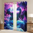 thumbnail image 2 of Feelyou Teens Magical Dragon Curtains Pack of 2 (42x84 Each), Western Animal Curtains Blackout, Mystic Starry Sky Moon Bedroom Curtains, Black Out Curtains Decor, 2 of 6