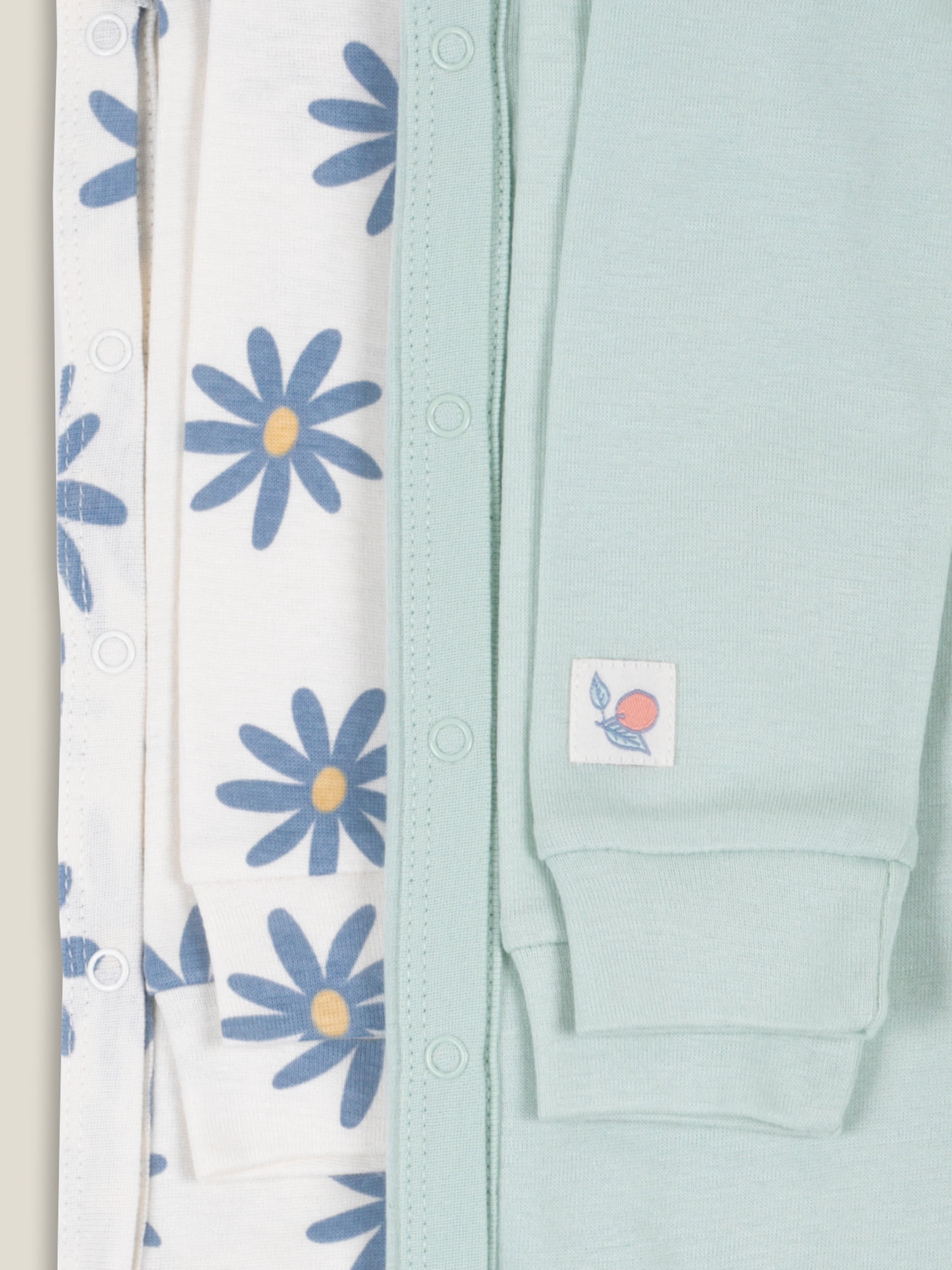 Little Star Organic Baby Girls 2Pk Coveralls, Size Newborn-12M