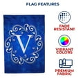 thumbnail image 5 of America Forever Winter Monogram Letter V Garden Flag Vertical Double Sided 12.5 x 18 inches Snowflakes in Winter Holiday Seasonal Decor for Outdoor, Yard, Porch Decoration, Blue Garden Flag, 5 of 7