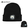 thumbnail image 7 of AYAMAYA Unisex Beanie Hat with LED, Rechargeable Knitted Winter Warm Hats with Headlamp for Outdoor Camping Hiking, Black, 7 of 7