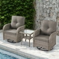 thumbnail image 2 of POCASSY Outdoor Wicker Chairs Swivel Rocking Chairs - Outdoor Swivel Rocking Chairs Set of 2 with Rattan Side Table, Gray Patio Swivel Glider Chair 3PCS Patio Furniture Set for Porch Pool, Gray/Gray, 2 of 8