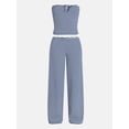 thumbnail image 4 of No Boundaries Striped Tube Top and Pants Set, 2-Piece, Women's XXS-XXL, 4 of 4