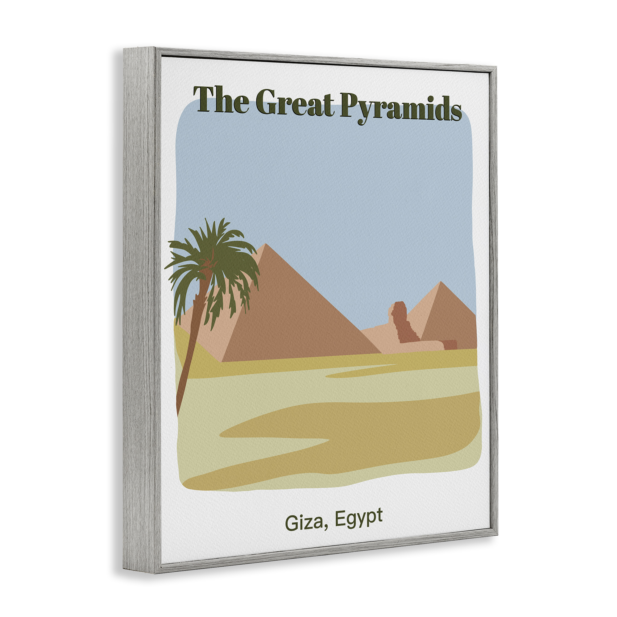 Stupell Industries Great Pyramids Architecture Town & City Painting Gray Framed Art Print Wall Art, 24 x 30