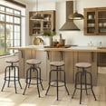 thumbnail image 3 of Homy Casa Swivel Bar Stools Set of 2, Adjustable Height Vintage for Home Kitchen Island, Oak, 3 of 9