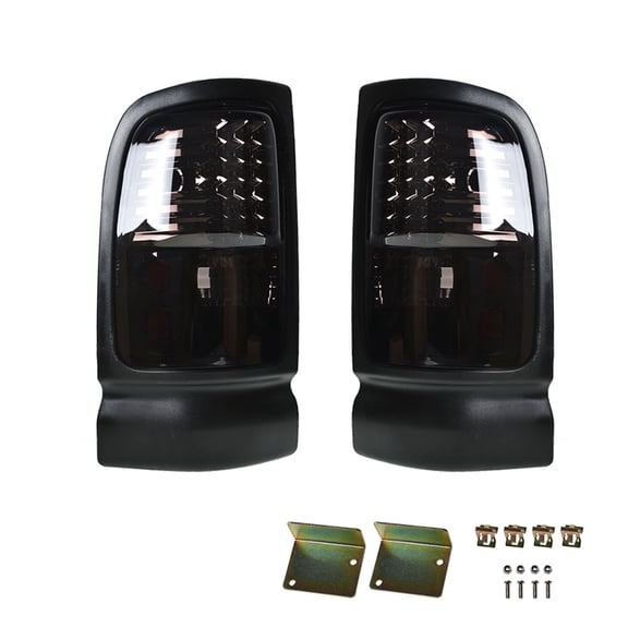 SEBLAFF LED For 94-01 Dodge Ram Truck 1500 2500 3500 Black Chrome Housing Tail Light