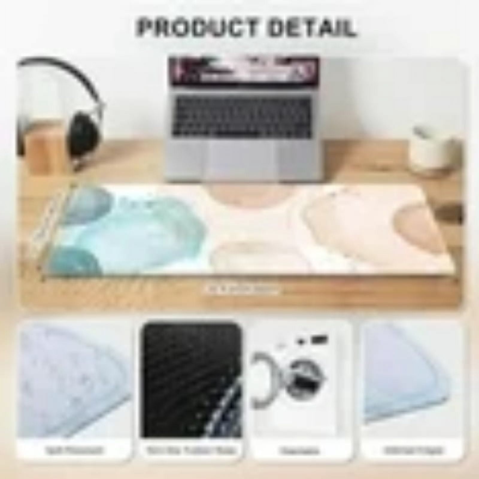 Desk Mat, Gaming Mouse Pad Large, XL Mousepad, Keyboard Mat with Non Slip Base, Extended Laptop Desk Pad Matt, Computer Mat for Office Vanity Desktop Table Writing, Pink Marble