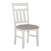 Bowery Hill Wood Set of 2 Upholstered Dining Side Chairs in Smokey White