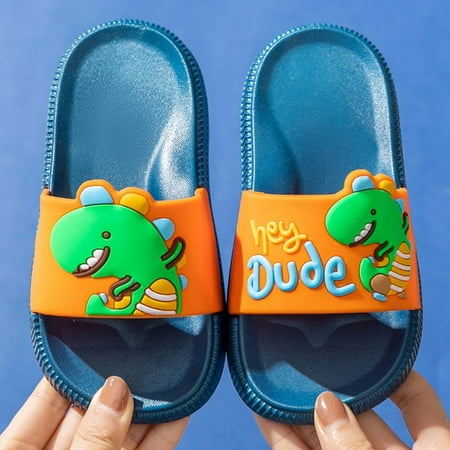 

Qepwscx Cartoon Dinosaur Boys Girls Non-slip Home Bathing Beach Sandals Slippers Shoes Clearance