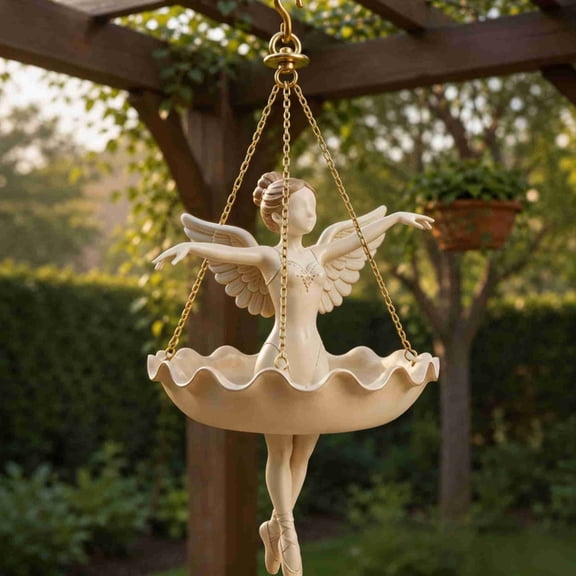 Ballerina Dancer Hanging Flower Pot, Resin Figurine Plantser for Indoor Outdoor Garden, HousePlants Vine Plants Holder, Whimsical Home Decor