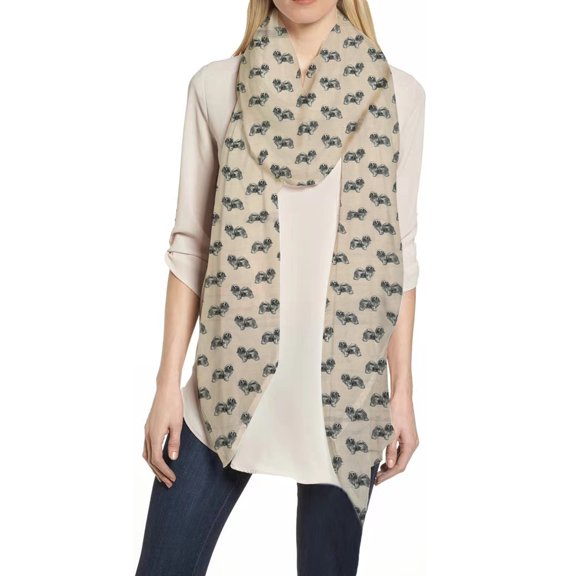 Havanese Dog Print Women's Scarf Shawl Wrap Lightweight, Dog Lover Gift
