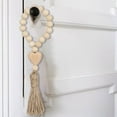 thumbnail image 4 of Ornaments Clearance! Original Wood Color Wood Beads String Valentine's Day Creative Rope Tassel Beaded Home Decoration Pendant Ornaments Valentines Day Decorations 1*Pendant, 4 of 9