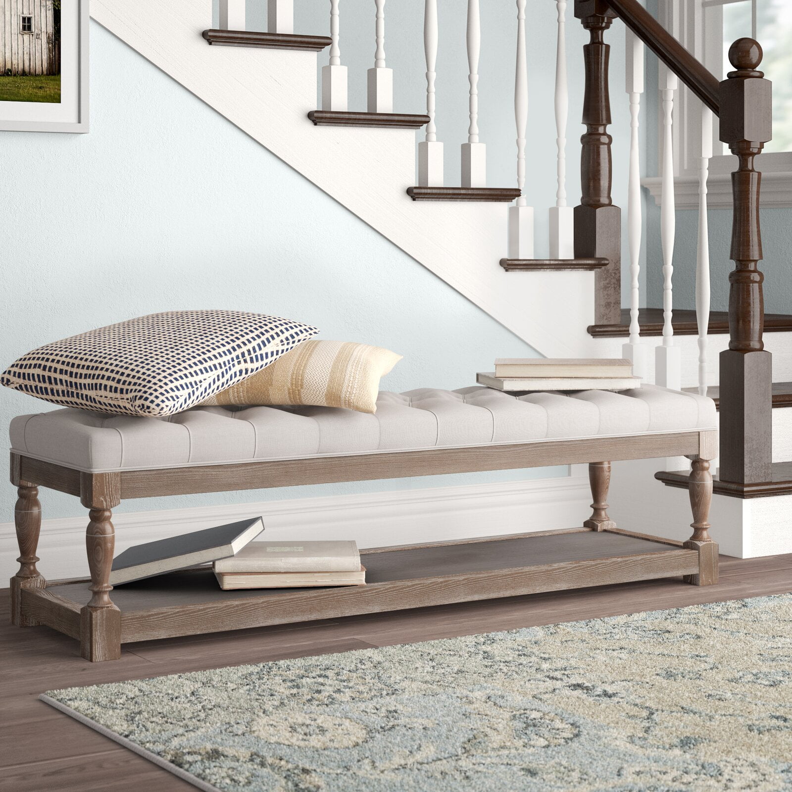 Athena Upholstered Storage Bench Overall Product Weight 62 Lb Solid Wood Walmart Com
