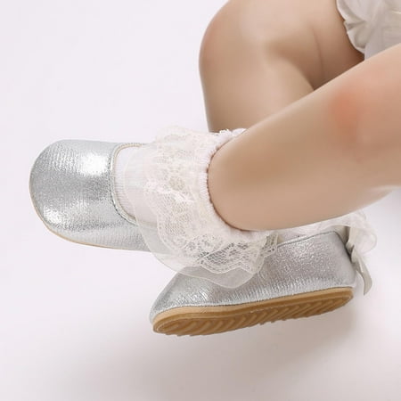 kakina CMSX Toddler Girls Glitter Shoes Fashion Classsic Mary Jane Princess Shoes  Elastic Strap Ballet Flats Wedding Party School Uniform Shoes for Kids 4(11)