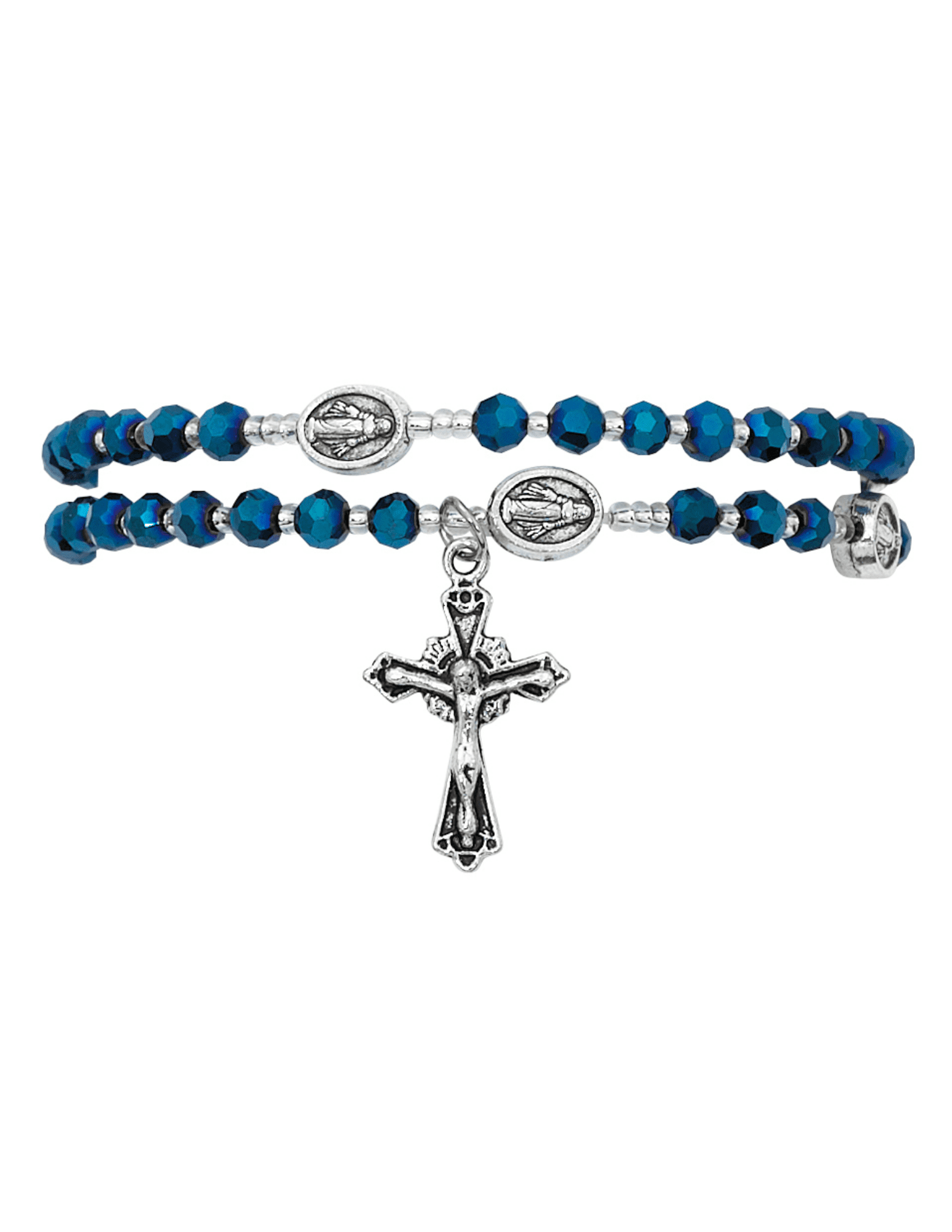 Rosary wrap around bracelet in faux hematite | online sales on HOLYART.com
