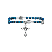 Blue Crystal Twistable Full Rosary Wrap Bracelet