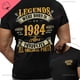 thumbnail image 3 of Camisa de algodón de 40 cumpleaños para hombres, camisetas con estampado de leyendas nacidas en 1984, Vintage de 40 años, pecho izquierdo, espalda completa, 3 of 5