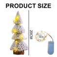 thumbnail image 2 of 1 árbol de cedro flocado con luces, adorno para árbol de Navidad de escritorio, decoraciones navideñas, 2 of 5