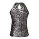 thumbnail image 5 of Top halter con lentejuelas para mujer - Blusa corta sin mangas brillante para fiesta/discoteca (talla única), 5 of 5