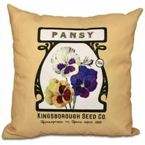 Simply Daisy 16" x 16" Pansy Floral Print Pillow, Gold