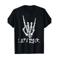 thumbnail image 2 of Let's Rock" T-Shirt Graphique Main Squelette - 100 % Coton, 220g, T-Shirt Noir Décontracté avec Impression Numérique Lavable en Machine, Manches Courtes, Col Rond pour Toutes les Saisons, 2 of 7