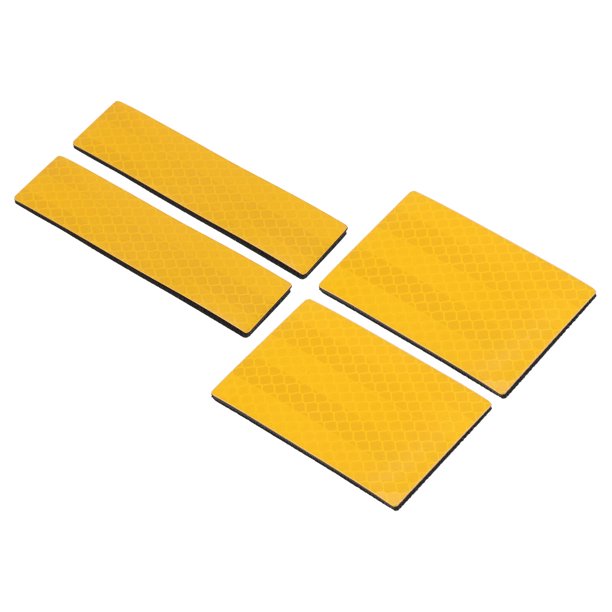 Uxcell 1x4" 2x3" Reflective Patch Hook and Loop Fastener Safety Applique, Earthy Yellow 4 Pack