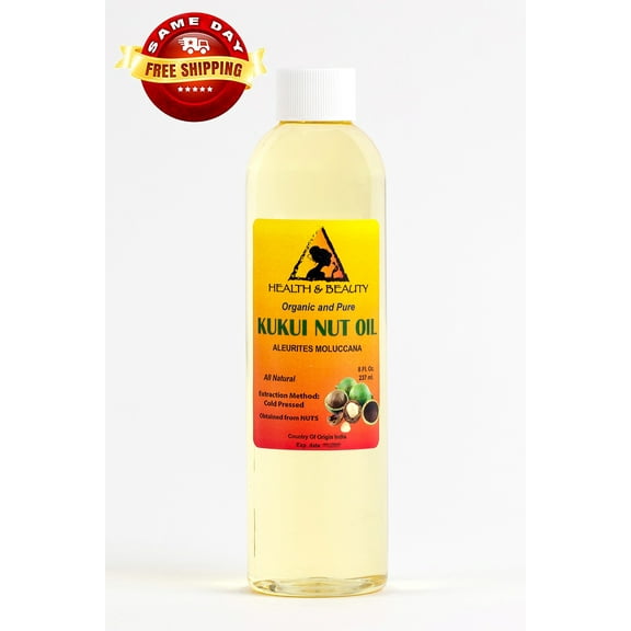 KUKUI NUT OIL ORGANIC CARRIER COLD PRESSED NATURAL 100% PURE 8 OZ