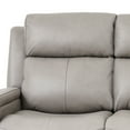 thumbnail image 4 of Dual Power Reclining Sofa with HeadrestLumbar Support - Genuine Leather Living Room Couch - Light Grey, 4 of 10