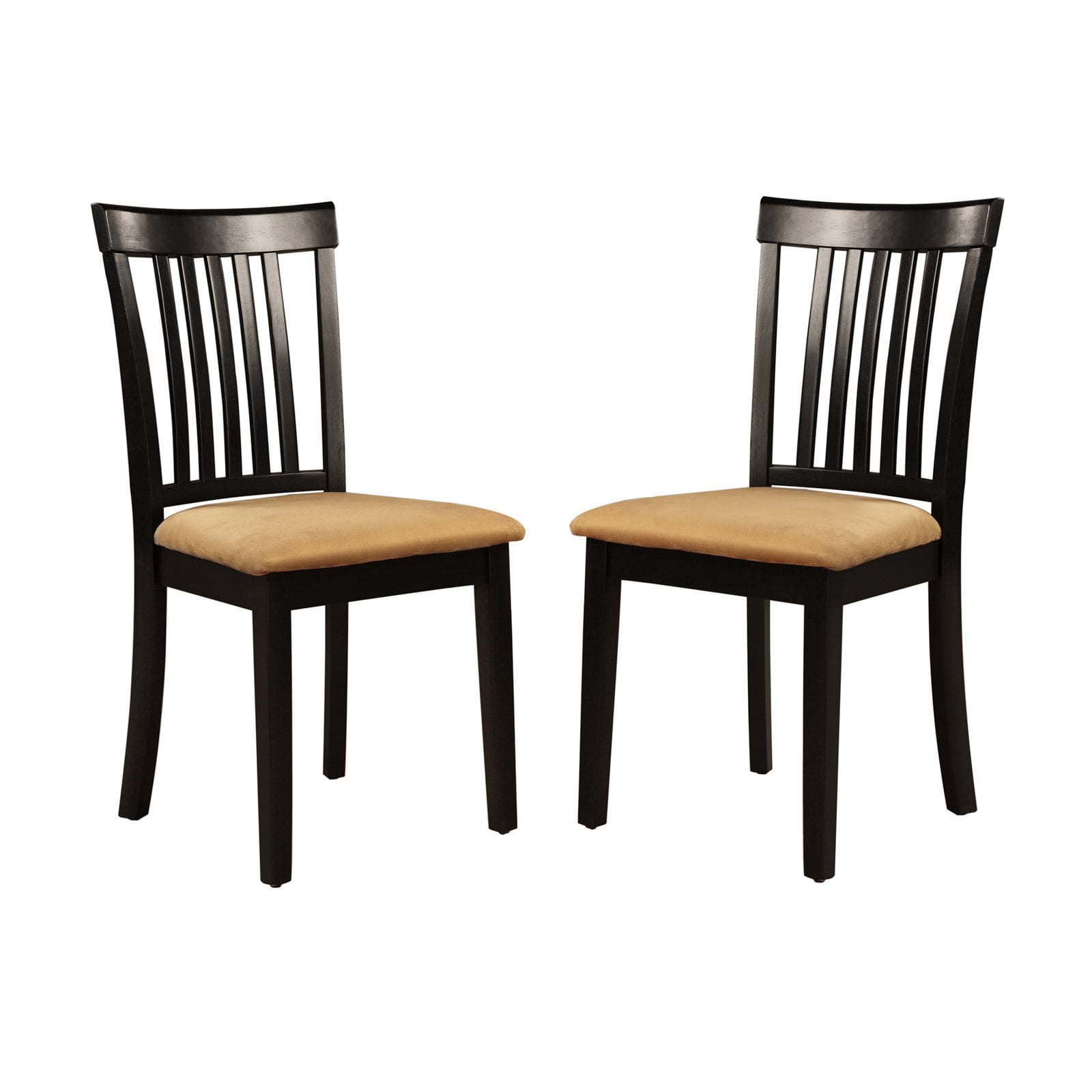 Weston Home Tibalt Black Dining Chair Mission Back Set of 2