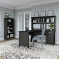 thumbnail image 5 of Bush Furniture Salinas 60W L Shaped Wood Desk with Hutch Bookcase in Black, 5 of 5